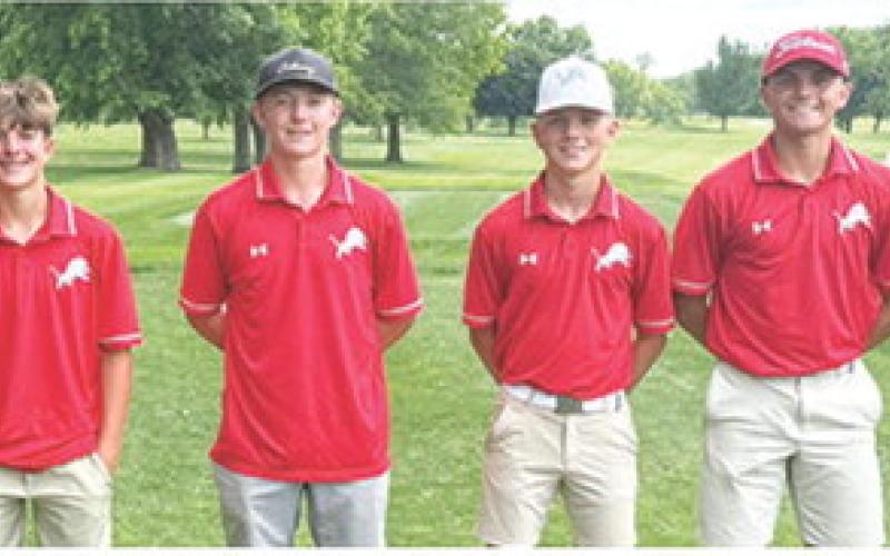 The Baxter Springs Lions placed sixth as a team in the Kansas Class 3A State Golf Tournament, Monday and Tuesday at Topeka’s Lake Shawnee Golf Course. Freshman, Colt McCoy led the Lions with his 11th place finish. Team members are: Landon Atkinson, Colt McCoy, Riley Daniel, Ethan McCoy, Cole Parrish, and Jarrett Lawson. Courtesy Photo.