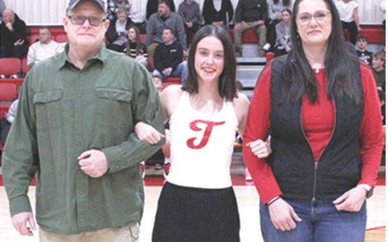 Lady Titan Senior, Piper Hayes, was recognized during Senior Night at the Titans home game against Frontenac, February 23, at the CUHS Gymnasium. Piper is a four-year member of the Titan Dance Team. She was escorted by her parents, Steven Hayes and Ginger Lindsey.
