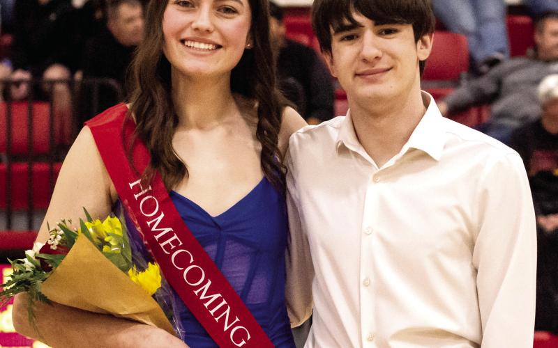Columbus Unified High School Senior, Casey Deitz was crowned the 2025 CUHS Winter Homecoming Queen, Friday night during coronation ceremonies at the Titan Basketball game against Frontenac. Senior, Lydon Lovesee is her escort.