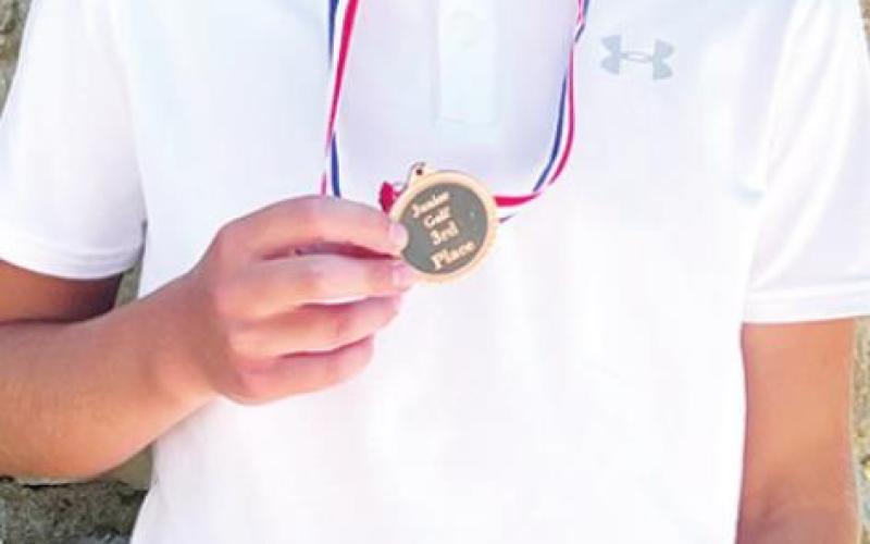 Easton Long placed third in the boy’s 11-12 age group at the Coffeyville SEK Junior Golf Tournament, Tuesday. Courtesy photo.