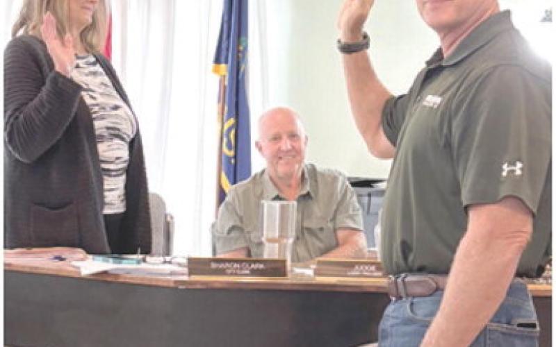 A new Baxter Spriings City Council member Chuck Haake, was sworn in Tuesday night at the meeting by City Clerk Sharon Clark.