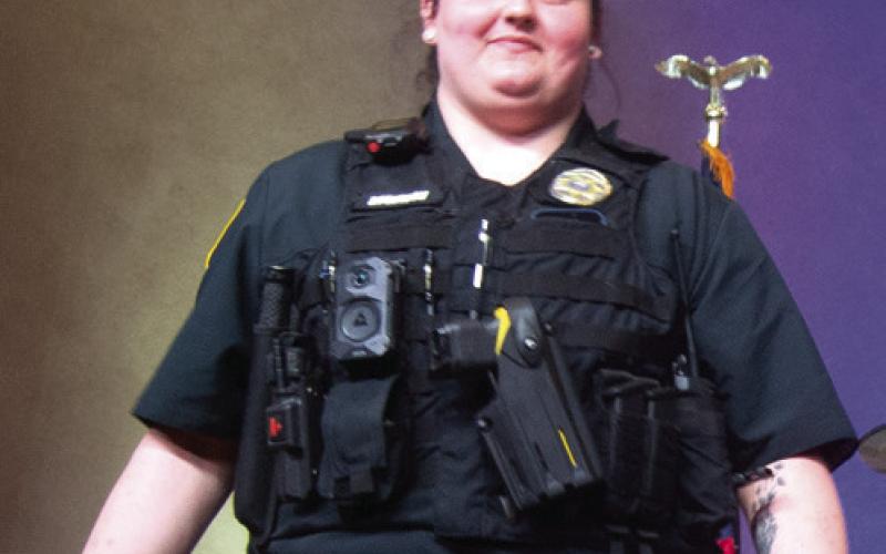 Makenzie Robinson was named Baxter Springs officer of the year.
