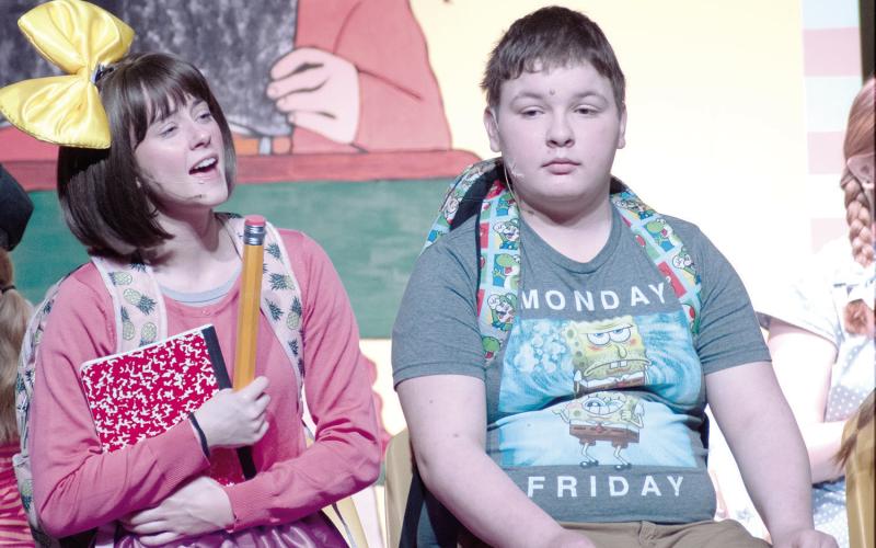 Junie B. Jones The Musical was performed by Columbus High School students February 27 and 28. Junie B. Jones was played by Piper Hayes. Brayde Boeckman was cast as Herb. News Report photo by Tanya Woolsey.