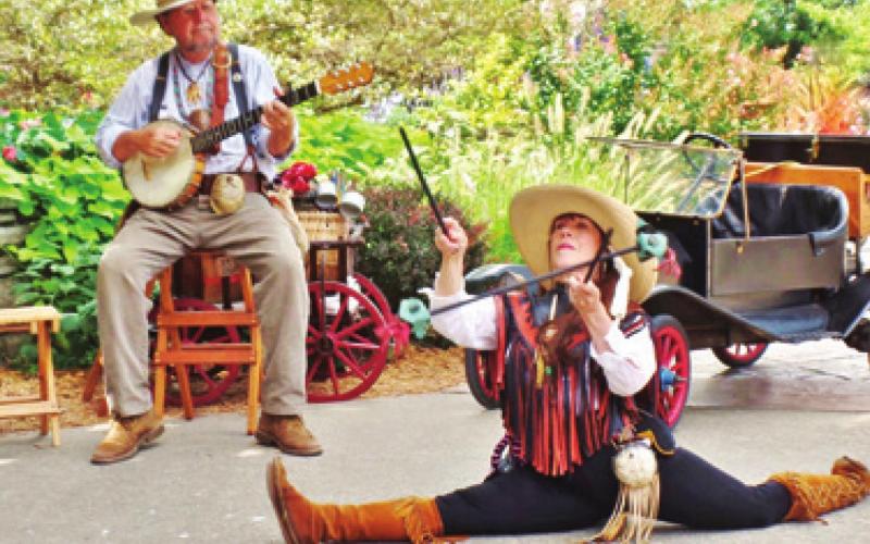 Not only will Professor Farquar and Miss Polecat Annie perform on the courthouse steps at noon, they will also be meandering around the square interacting with festival goers.