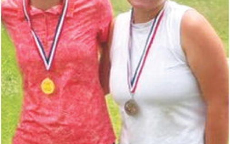 Cali Carpino, placed first and Fallon Smiley took third in the 15-plus age division of the Columbus Junior Golf Tournament, June 4, as members of the Columbus Junior Golf Summer Program. Courtesy photo.