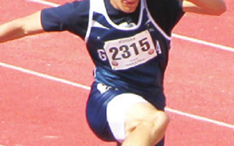 Matthew Hardee, Galena junior, ran the 110M and 300M Hurdles at the Class 3A State Track and Field in Wichita, Friday. Photo by Dee Riley.