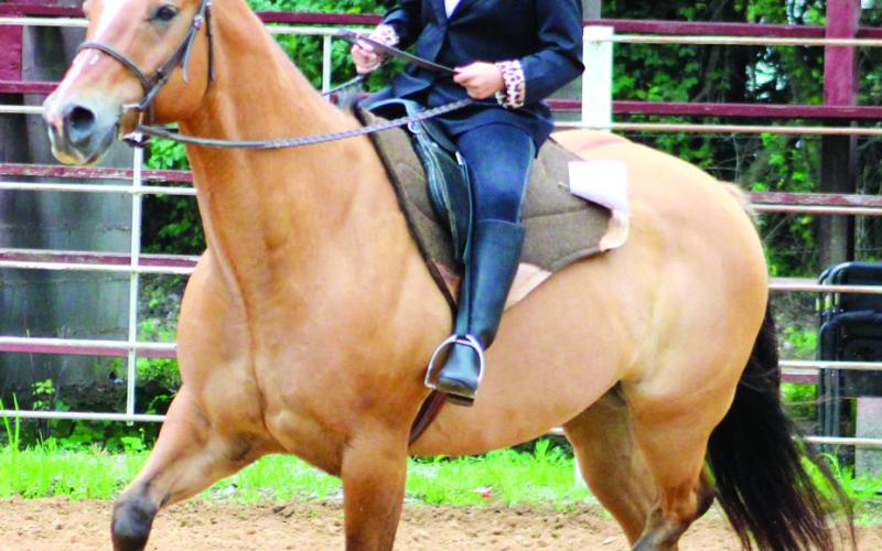 The lone entrant in the ages seven-13 Hunter Under Saddle class was Remington Hermann.