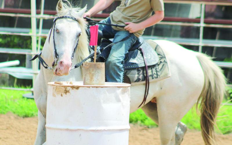 Maximillian Wyatt competed in the Flags Class during the Cherokee County Horse Show Saturday, July 12.