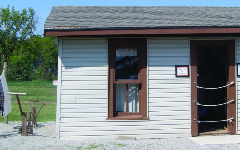 New renovations have taken place on the 1900’s miner’s cabin currently on display at Big Brutus Park. The cabins were sometimes built on skids so they could be moved to new mine locations.