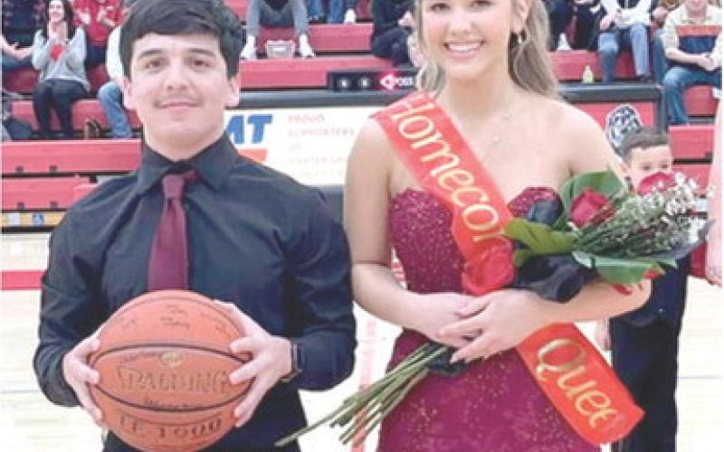 Baxter Springs High School Homecoming King Lorenso Morales and Queen Chloe Turley were crowned during the basketball games Friday against Frontenac.