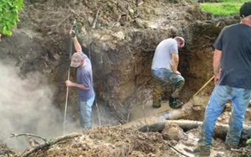 A water leak was located by the City of Columbus