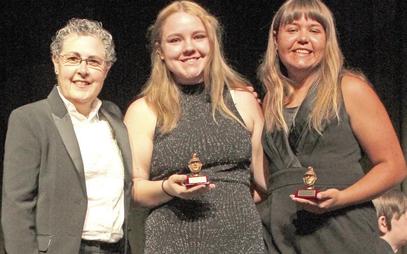 Drum major awards were presented to Natalie Edmondson and Mackenzie Richards by band director Gae Phillips.