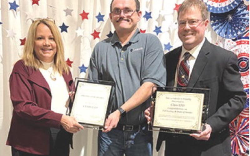 Businesses were presented awards at the Chamber of Commerce Annual Dinner Wednesday. Class LTD was presented awards for Shining Star Award as well as recognition for 50 years of service in the community.