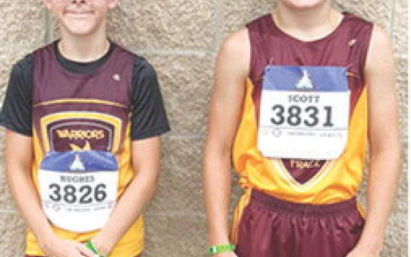 Dayton Hughes and Tanner Scott traveled to Houston, Texas, July 28, to compete in the 2025 AAU Junior Olympics. Dayton qualified for the meet in the high jump event and Tanner in the pole vault event. Courtesy photo.