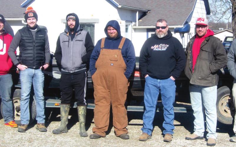 Despite chilly weather and a few frozen pits, the Columbus Bass Club turned out for their first tournament of the season. Five two-person teams and a one-person team competed. Participants included Ellis Lute, Howard Maynard, Levi Snow, Corey Estep, AJ Wenzel, Pat Dickerson, Jimi Napier, Matt Haviland, Travis Hodgson and Kyler Saporito. Not picured Lee Snow. Photo by Jacob Spencer.