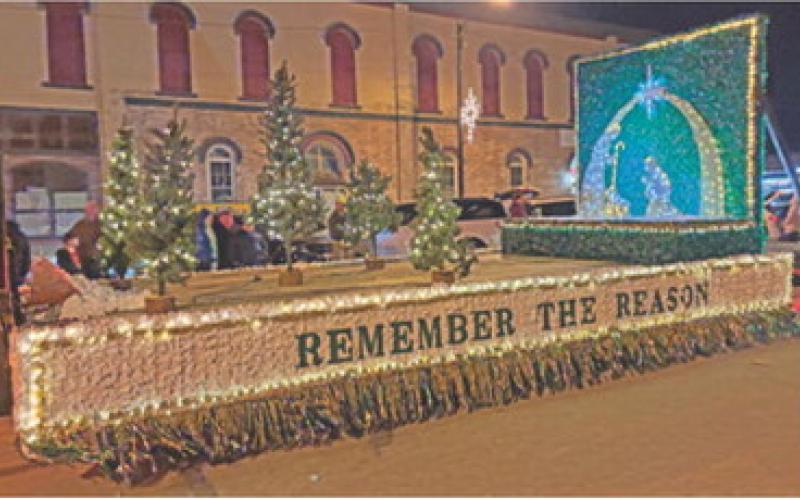 “Remember the Reason” placed third in the Religious Float category at the Columbus Christmas Parade.