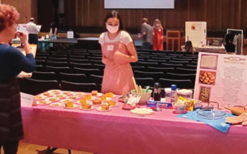 Jenna Daniel of Riverton High School presented her Sweets and Treats business at the Cherokee County Entrepreneurship fair. Her first place win qualified her to attend the State virtual competition.