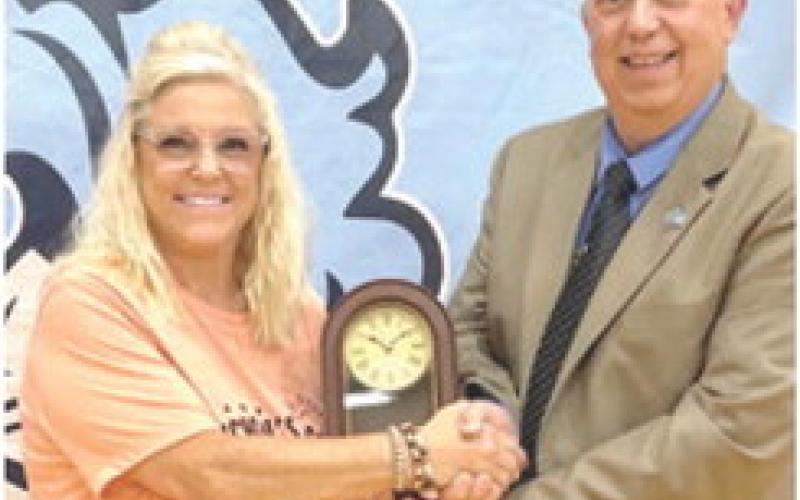 Carla Lewis was recognized on her retirement from USD247 after 26 years.