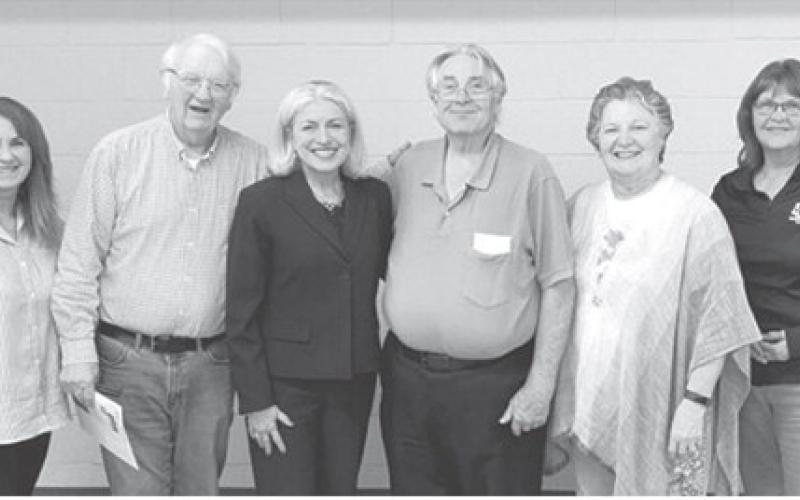 Democratic candidate for Senate Sandy Spidel-Neumann and her campaign manager Justin made a stop at the Community Center in Cherokee County on her Listening Tour Monday, April 20. Important issues were discussed at the round table and party members shared concerns that are affecting the local area. Those attending the meeting included Elaine Warstler, Tom Pryor, Spidel-Neumann, Steve Langerot, Toni Spieth and Margaret Radlund. Courtesy photo.