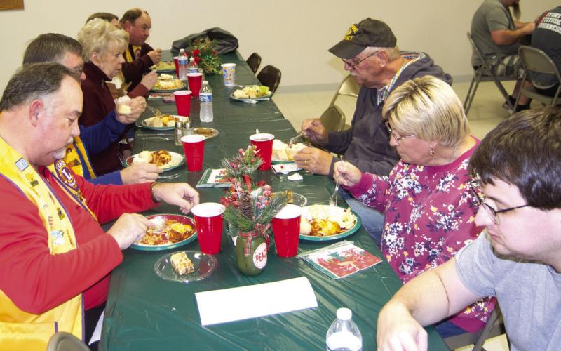 Members of the Lions Club from around the area enjoyed the Christmas dinner catered by the Smittle House.