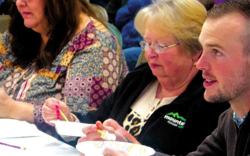 Around 20 local youths participated in the 4H Day competition on February 19. Judge Tyler Zustiak, Clerk Carl Karsten and 4H Agent Valori Stone served on the officiating panel at the Columbus site during the event. Photo by Jacob Spencer