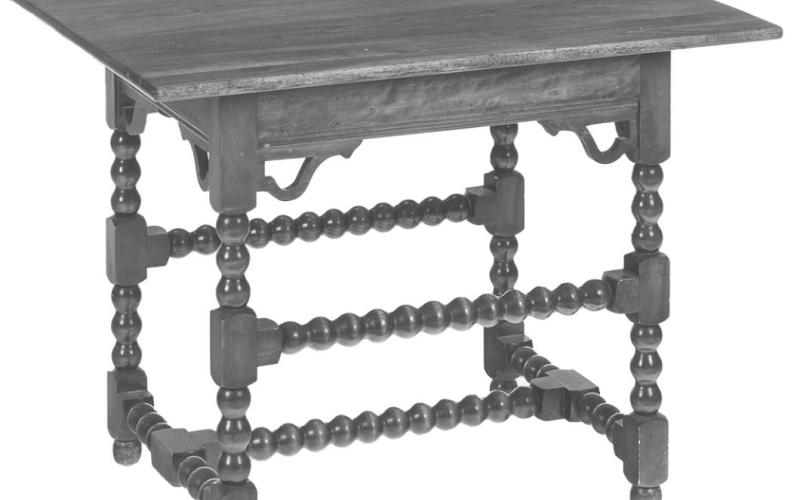 Reproduction furniture sells for low prices when compared to antiques, but there are still companies making useful, accurate copies of 18th-century pieces. This tavern table cost only $469.
