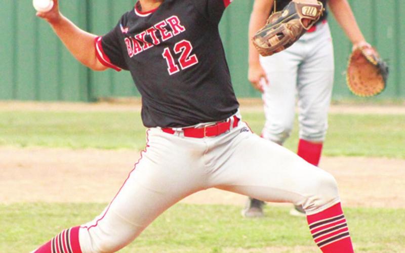 Junior, Payton Gaines, was the starting pitcher for the Lions in game one of the summer league finale hosted by Baxter Springs, Monday at the Field of Dreams Ballpark. Senior, Dawson Morey also saw action on the mound for the Lions in the 3-7 loss to the visiting Columbus Titans.