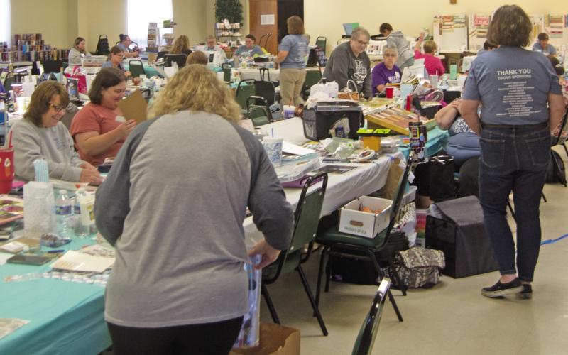 The annual St. Bridgett’s Craft and quilting day was held Saturday in the Parrish Hall. Mote than a hundred ladies enjoy he full day of quilting and crafting exchanging ideas and patterns.
