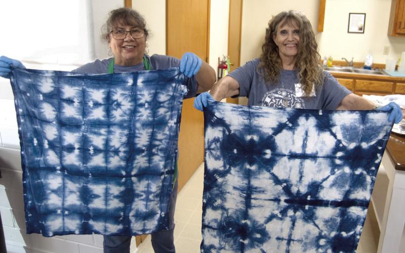 Sue Ann Barnes and Tildda Meyer show the results of their earlier work.