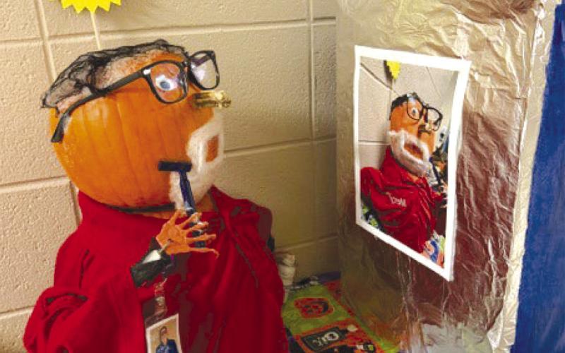 Winning first place in the Mercy annual pumpkin decorating contest went to the entry “Rob the Maintenance Guy”. Courtesy photo.