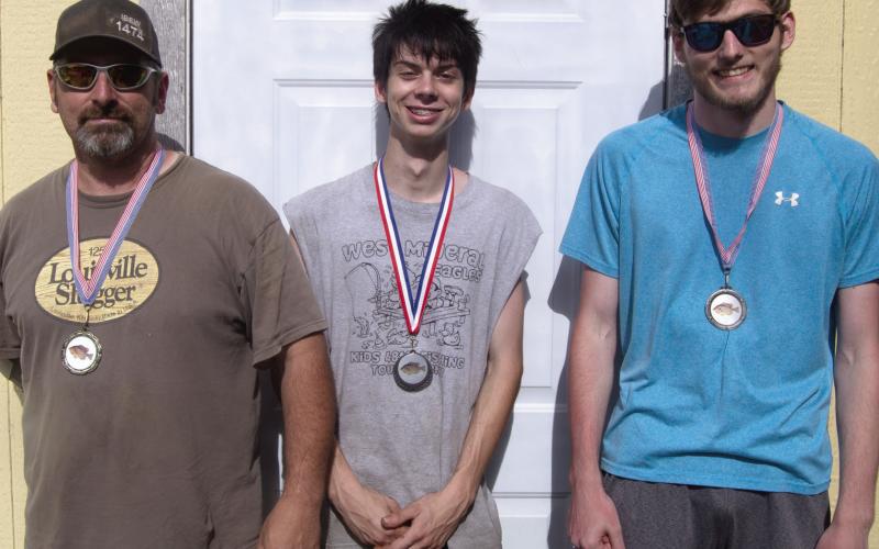 In the 16 and up age group Perch with Chris Perry taking first place, Johnny Perry was second and Trevor Davis took third place. This year was the 49th annual West Mineral Eagles Kids Free Fishing Tournament.
