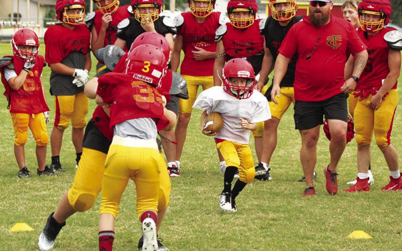Mini Titans on display at scrimmage