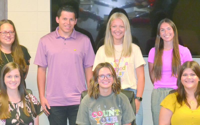 New faces will be joining the USD493 school district. They include back row Jillian Elliott (CJSHS Social Studies), Nick Sarwinski (Central sixth grade), Rylee Crain (Central second grade), Rachel Bycroft (Park Kindergarten). Front row Caitlin Creech (Central third grade), Lily Mooney (Park Special Education), Karley Jones (sixth - 12 Vocal Music).