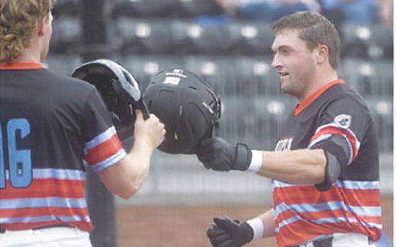 Former Titan Baseball stand out, Landin Midgett, hit two doubles and scored a run in the Joplin, Mo. Jailbirds win over the Carroll, Mo. Merchants, Tuesday, 8-7, in the M.I.N.K. (Missouri, Iowa, Nebraska, Kansas) Collegiate League playoff game in Carroll. The team will be in action tonight in Joplin, Mo. for game two of the three-game championship series. First pitch is set for 7 p.m. Courtesy photo.