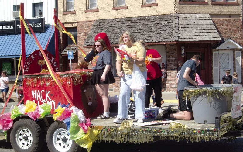 A giant whack-a-lion game was part of the Columbus High School junior class float. The Homecoming parade was held Friday, October 11 down Maple Street.