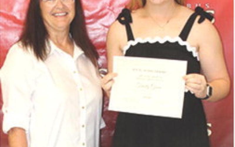 Trinity Green was the recipient of the PEO Scholarship in the amount of $500 during the Senior Assembly, May 15, at the CUHS Gym. The award was presented by Jane Rhinehart, PEO Representative.