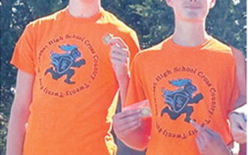 Southeast Junior, Zayne Gabern and freshman, Tucker Sutton qualified for the state cross country meet by placing 13th and 14th in the Kansas Class 2A Regional Tournament, Saturday, at Central Heights High School. Courtesy photo.