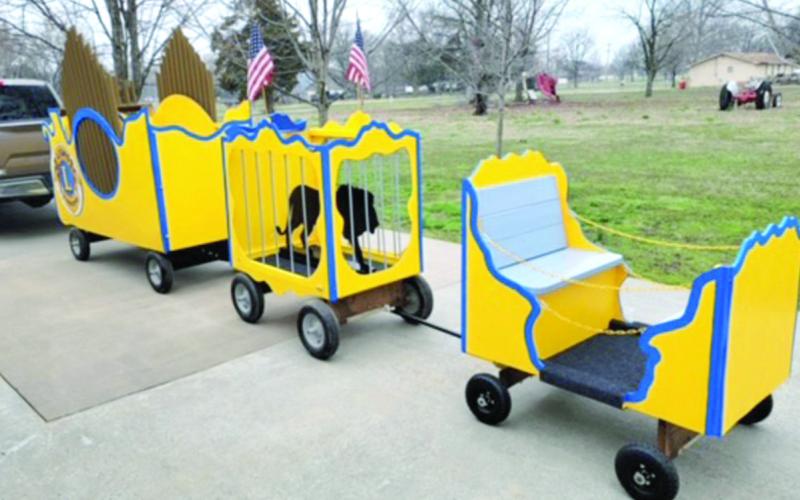 Getting ready for the upcoming Columbus Day Parade, the Lions Club will show off their new float. Columbus Lions Vice-President Brad Gleason repaired the circus wagons which were donated to the Columbus Lions by the Oswego Lions Club a few years ago. The wagons will make their inaugural appearance in the Columbus Days parade this year.