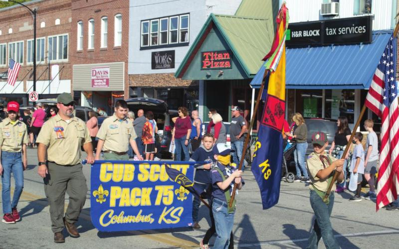 During the Columbus Day Parade last year, members of the Cub Scouts and Boy Scouts marched the length of the route. The boys and their leaders carried their pack’s banner as well as the American flag.