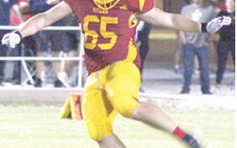 In addition to kicking the points-after-touchdowns, Titan Senior, Zane Gray, also handles the kick off duties.
