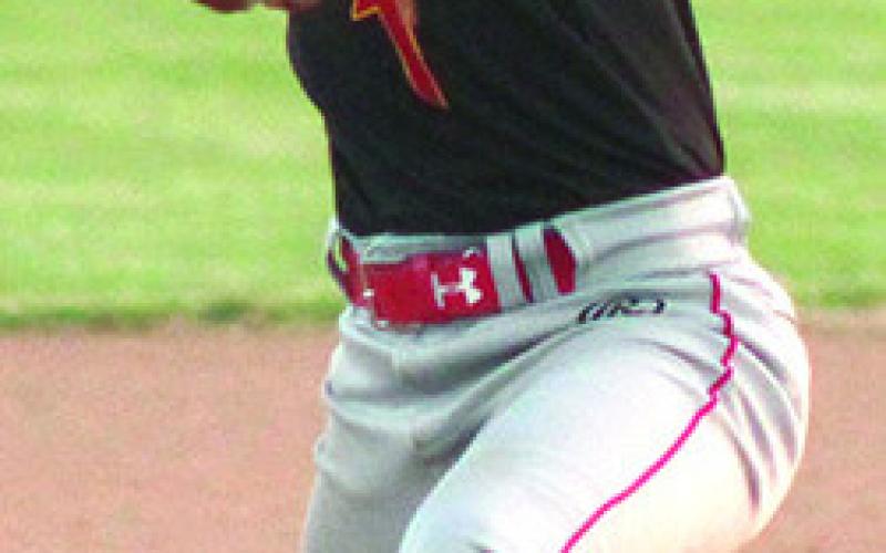 Titan Sophomore, Shade Schuberger, pitched the second inning of Columbus Junior Varsity win in Galena, 8-7, Monday.