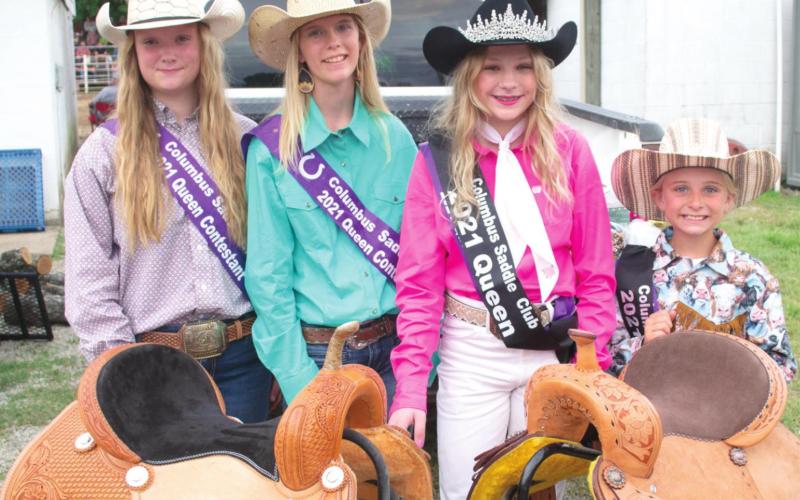 Bull riding, rodeo action at Columbus Saddle Club arena