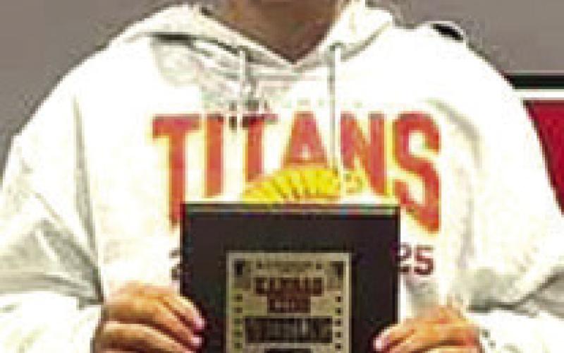 Lady Titan, Adalynn Hutto, placed second in the 14U Girls, 185-pound class at the USAWKS Kansas State Wrestling Tournament, March 14-15, in Topeka. Brooklyn Collingsworth, wrestling in the high school girls 140- pound class placed fourth. Courtesy photo.