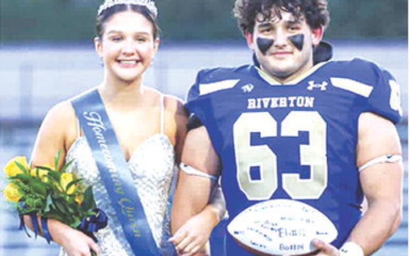 Riverton High School Homecoming Royalty was crowned at the recent football game against Fredonia. Ellie Helms was named Queen and Brock Ross was her escort. Courtesy photo.