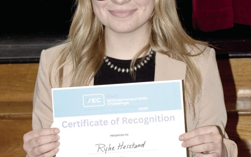 RH Breeding Cattle Co. is the name of Rylee Heistands company. She received a certificat of recognition at the Entrepreneurship fair.