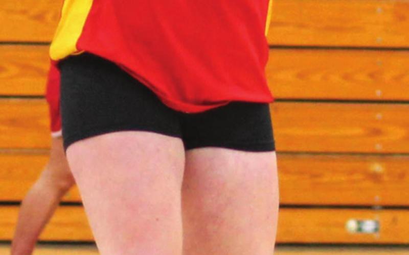 Lady Titan Freshman, Madisen Rand makes a pass during the volleyball team’s inter-squad scrimmage, prior to Titan Booster Club’s Annual Meet the Titans Night, August 24, in the Columbus Unified High School Gymnasium.