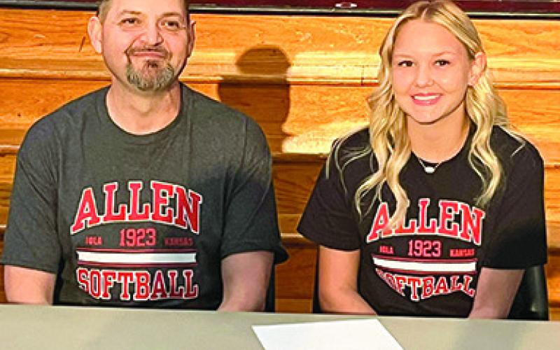 Baxter Springs Lady Lion Senior, Myka Adams, signed a National Letter of Intent with Allen County Community College to play softball for the Lady Red Devils next fall. Myka is the lead off batter and short stop for the Lady Lions.