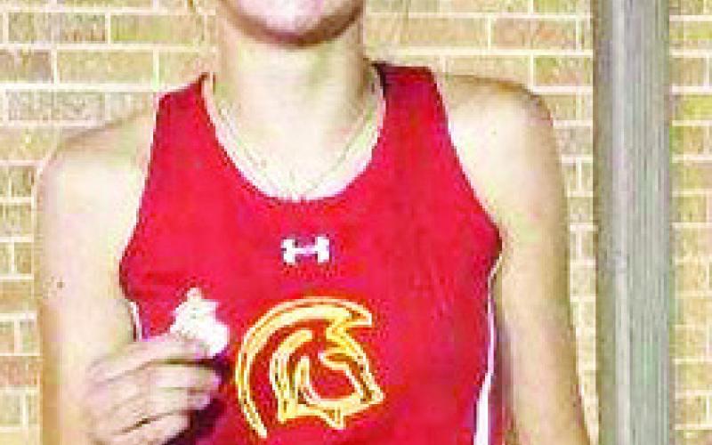 Sammi Ohmart won first place in the Girard Invitational Cross Country Meet, Thursday, leading the Columbus Junior High Team in their first meet of the season. Courtesy photo.