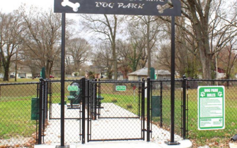 A new dog park is open in Baxter Springs near 7th and Washington. The park was possible due to a donation from the estate of Ronald D. Thomas. Photo by Dee Riley.
