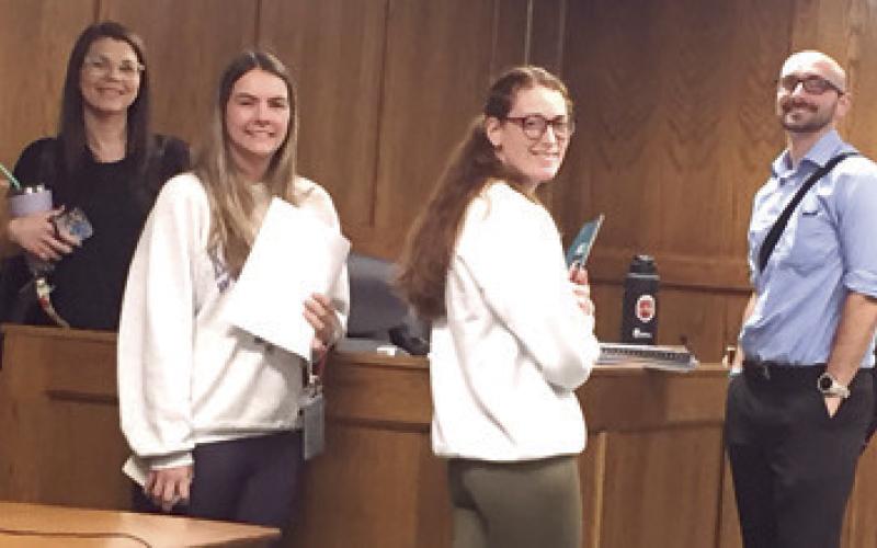Student nurses from Pittsburg University visited with City Council Member Lindsey Shoemaker and City Administrator Jake Letner following their monitoring of the City Council meeting as a class requirement.